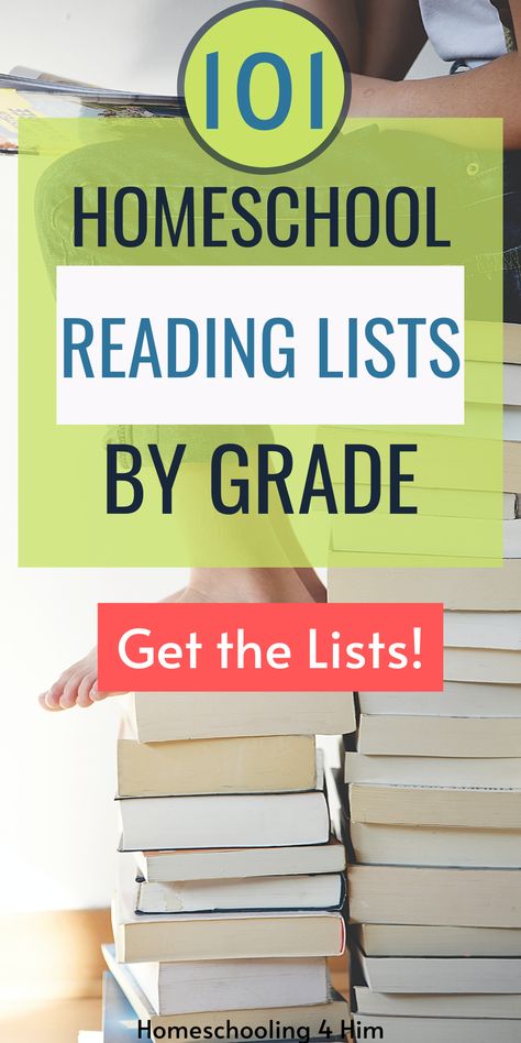 Are you looking for the perfect book for homeschooling? Check out this huge printable list of 101 homeschool reading lists by grade. Find the perfect read aloud or independent reader for your homeschooler here! Fifth Grade Reading List, 3rd Grade Reading List, Homeschool Read Alouds, Homeschool Grade Book, 3rd Grade Homeschool Ideas, Homeschool Templates, 7th Grade Reading List, Homeschool Websites, Homeschool Literature