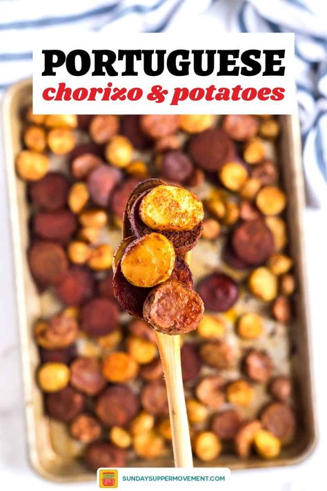 Easy Tapas Recipes, Potatoes And Chorizo, Portuguese Potatoes, Chorizo Potatoes, Easy Tapas, Milanesa Recipe, Chorizo Recipe, Chorizo And Potato, Peri Peri Sauce