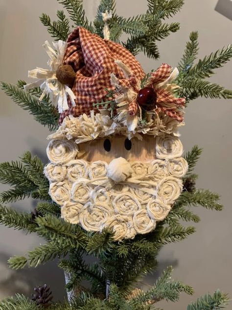 Handmade Rustic Christmas Ornaments, Primitive Crafts Diy, Primitive Christmas Crafts, Amazing Craft Ideas, Vintage Christmas Crafts, Santa Crafts, Ornaments Homemade, Board Painting, Christmas Crafts To Make