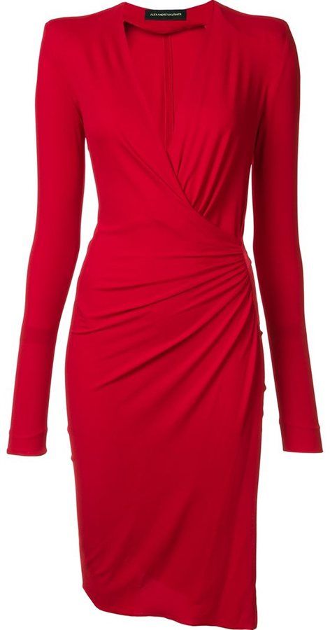 Alexandre Vauthier wrap effect dress Alexandre Vauthier Dress, Dress Body Type, Red Wrap Dress, Designer Cocktail Dress, Wrap Around Dress, Alexandre Vauthier, Dress Wrap, Short Lace Dress, Dresses Red