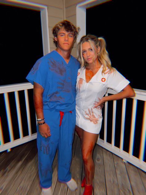 Nurse And Doctor Halloween Costume, Nurse Patient Costume, Couple Halloween Costumes Adult, Doctor Nurse Couple Costume, Hot Halloween Couples Costumes, Nurse And Patient Costume Couple, Doctor And Nurse Couple Costume, Doctor And Patient Costume, Couple Halloween Costumes Relationship Goals Hot