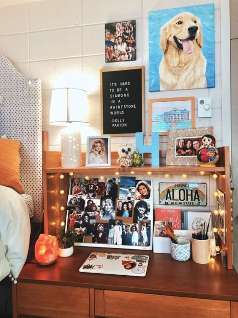 College Bedroom Decor, College Dorm Inspo, Cute Dorm, College Things, Dorm Room Diy, Dorm Diy, Dorm Sweet Dorm, College Dorm Ideas, Dream Dorm