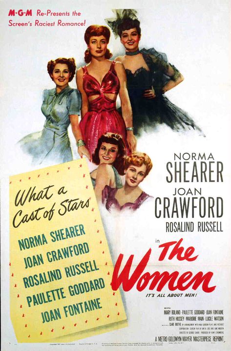 The Women 1939, Joan Fontaine, Billie Burke, Paulette Goddard, Rosalind Russell, Norma Shearer, Classic Films Posters, Jeanette Winterson, Film Posters Art