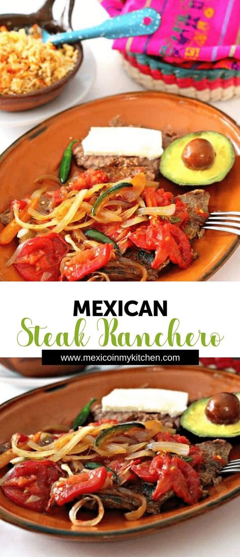 How to make Steak Ranchero │This mouthwatering meal means home to me; it’s comforting food at the highest level. I think I could eat steak ranchero 3 times a week and wouldn’t get tired of it! Steak Ranchero #mexicanfood #mexicanrecipes #easyrecipes #homecook Steak Ranchero, Mexican Steak, How To Make Steak, Comforting Food, Recetas Salvadorenas, Recetas Puertorriqueñas, Food Meaning, Mexican Dinner, Mouth Watering Food