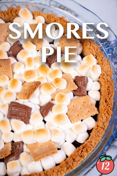 Easy S’mores Pie | 12 Tomatoes S’more Cobbler, S'mores Pie Easy, S’mores Pudding Pie, S'more Pie Recipe, Smore Pie Recipe, S’mores In Pie Crust, Smores Pie Recipe Graham Cracker Crust, S’mores Pie Recipe Dessert, S’mores Pie Recipe