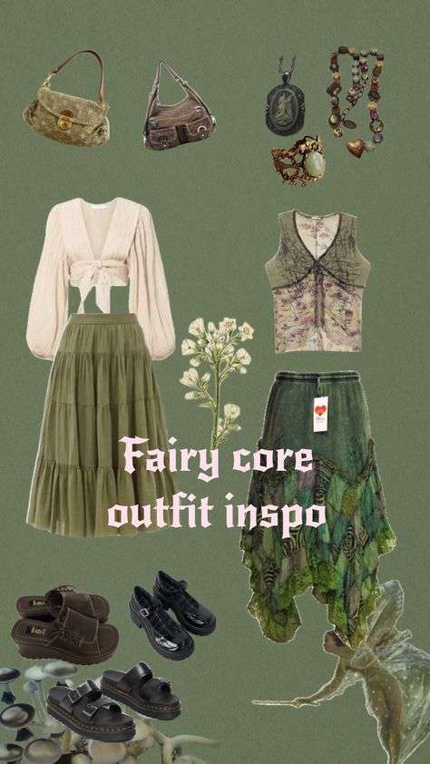 #outfitinspo #fairycore #fairyoutfit #fairy #aestheticoutfit #aestheticboard Fairycore Beach Outfit, Fairycore Formal Outfit, Fairycore Capsule Wardrobe, Fairycore Everyday Outfit, Fairycore Outfit Casual, Spring Fairycore Outfits, Fairy Asthetics Outfit, Midsize Fairycore, Casual Fairycore Outfits