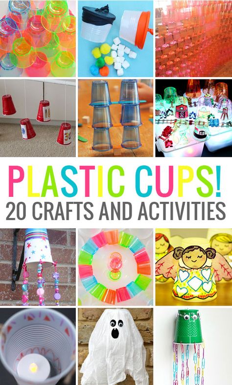 20 crafts and activities to do with plastic cups! Crafts Using Cups, Diy With Plastic Cups, Plastic Cup Crafts Diy, Crafts With Plastic Cups, Crafts With Cups, Twin Crafts, Solo Cup Crafts, Origami Bird Tutorial, Plastic Cup Crafts