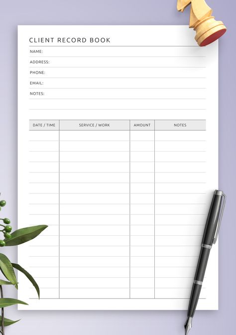 Client Record Book Template purchasetrackerfreeprintable #paperplannerclub🚩 Client Notes Template, Client Record Cards Beauty, Customer Information Sheet Printable, Client Organization Ideas, Client File Organization Ideas, Phone Book Template, Cleaning Client Information Sheet, Client List Template, Nail Client Record Cards