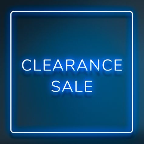 CLEARANCE SALE neon word typography on a blue background | free image by rawpixel.com / nunny Clearance Sale Banner, Clearance Sale Poster, Word Typography, Neon Frame, Arrival Poster, Hue Lights, Neon Words, Free Illustration Images, Frame Square