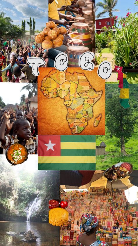 Togo Culture, Togo Africa, Aesthetic Country, Hero Costumes, Dream Vacations, Collage, Travel