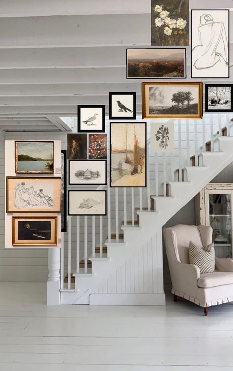 Pick My Stair Gallery Wall Stair Gallery Wall, Staircase Gallery Wall, Gallery Wall Stairs, Stair Wall Decor, Staircase Gallery, Gallery Wall Staircase, Farmhouse Gallery Wall, Stair Art, Staircase Wall Decor