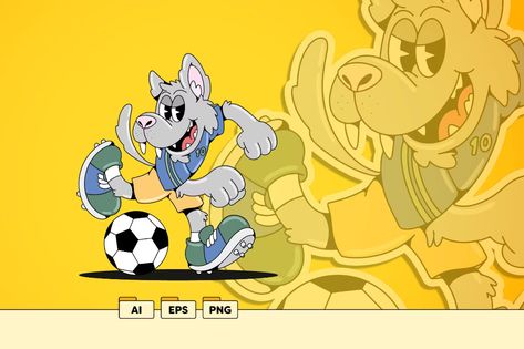 Wolf Soccer Retro Mascot Character, ft. wolf & soccer - Envato Elements Wolf Mascot, Retro Mascot, Mascot Character, Envato Elements, Illustration Design, Soccer, Illustrations, Design, Football