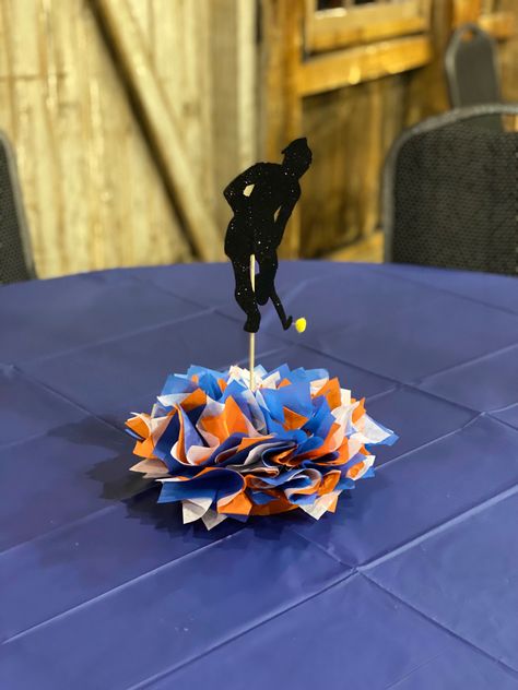 Field Hockey Centerpiece Ideas, Sports Banquet Centerpieces Diy, Field Hockey Banquet Ideas, Field Hockey Banquet Centerpieces, Sport Centerpieces Ideas, Sport Banquet Centerpieces, Wrestling Banquet Centerpieces, Track Banquet Centerpieces, Sport Banquet Ideas