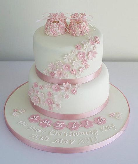 Christening Cake Designs, Baby Dedication Cake, Baby Christening Cakes, Christening Cake Girls, Dedication Cake, Christening Cupcakes, Pink Baby Shower Cake, Cakes Design