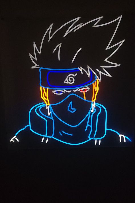 Naruto Neon Sign, Anime Neon Sign, Silent Disco, Neon Flex, Hatake Kakashi, Kakashi Sensei, Anime Room, Haikyuu Manga, Canvas Projects