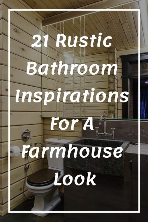 Discover 21 stunning rustic bathroom inspirations to achieve that charming farmhouse look you've always wanted. From wooden accents to vintage fixtures, these ideas will bring warmth and character to your space. Whether you prefer a modern rustic touch or a classic farmhouse feel, this collection has something for every style. Get inspired and transform your bathroom into a cozy retreat with these authentic designs. Explore the beauty of rustic decor and create a space that perfectly blends comf Unique Bathroom Walls, Rustic Modern Powder Room, Rustic Farmhouse Inspiration, Rustic Bathroom Flooring Ideas, Farmhouse Bathroom Walls, Rustic Bathroom Wallpaper, Cottage Core Bathroom Remodel, Rustic Bathrooms Ideas Farmhouse, Country Bathroom Ideas Farmhouse