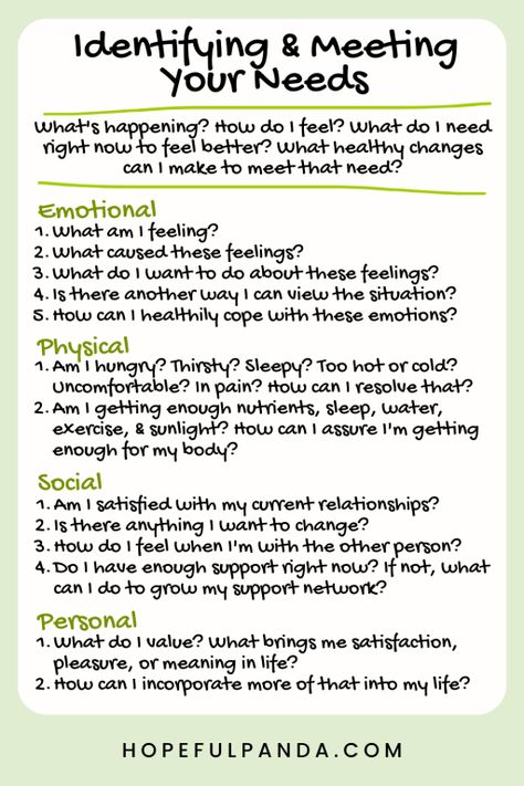 How to Identify and Meet Your Own Needs Identifying Your Needs, How To Identify Your Feelings, How To Meet Yourself, How To Identify Your Needs, Unmet Childhood Needs, How To Meet Your Own Needs, How To Reparent Yourself, How To Ask For Help, Childhood Questions