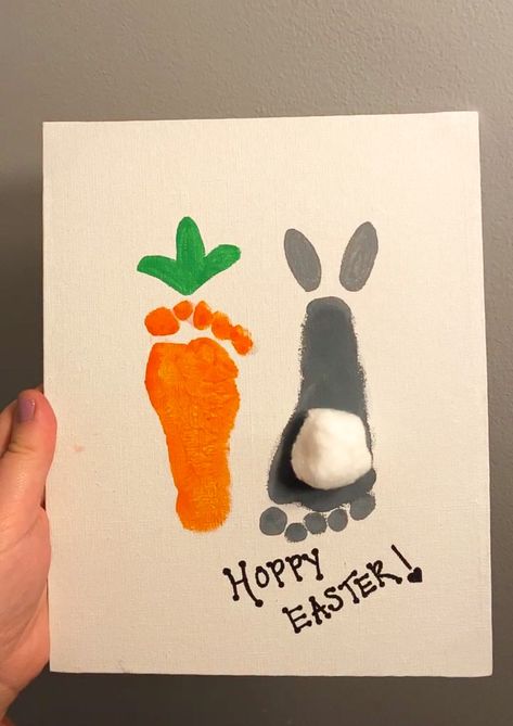 Baby Easter craft baby feet carrot easter bunny craft Baby Easter Crafts, Easter Bunny Craft, Baby Art Crafts, Bunny Craft, Easter Crafts For Toddlers, Baby Art Projects, Footprint Crafts, Toddler Arts And Crafts, Easter Bunny Crafts