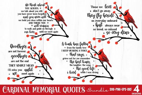 Christmas Cardinal Memorial SVG Bundle, Christmas Cardinal Arabesque SVG, Christmas Cardinal Arabesque Ornament SVG This bundle includes a full bundle. This is an Instant digital download. The quotes of the designs are: – Goodbyes are not forever. goodbyes are not the end they simply mean i’ll miss you until we meet again – We think about you always. we talk about you still you have never been ... Goodbyes Are Not Forever, Cardinal Memorial, Memorial Svg, Until We Meet Again, Christmas Cardinals, Ornament Svg, Meet Again, We Meet Again, Svg Christmas