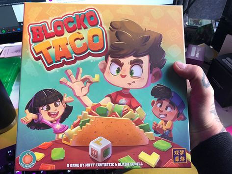 Blocko Taco - Board Game on Behance Board Game Illustration, Board Games Illustration, Board Game Graphic Design, Dixit Board Game, Illustrated Board Game, Story Board, Board Game Design, Fun Games, Game Design