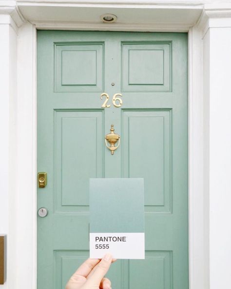 mint green Green Pantone, Composite Front Door, Green Front Doors, Green Door, Front Door Colors, Minty Green, Door Color, Painted Doors, Baseboards