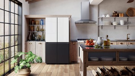 Bespoke refrigerators from Samsung cater to your design aesthetic with flexible colors, materials, and door combinations. Bespoke Refrigerator, Plumbing Rough In, Rocky Mountain Hardware, Samsung Bespoke, Home Electrical Wiring, Caravan Renovation, Wood Repair, Dry Wall, Woodworking Storage