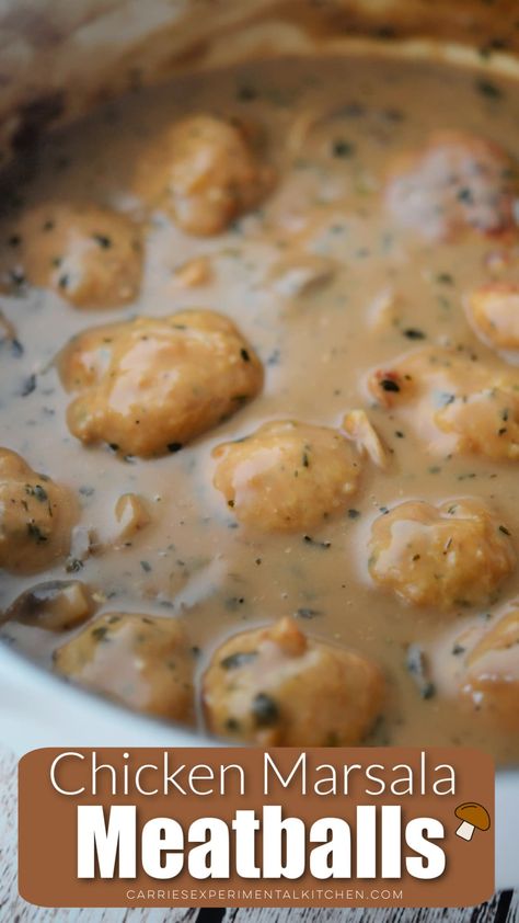 Ground Chicken And Beef Meatballs, Ground Chicken Meatballs Slow Cooker, Chicken Wing Meatballs, Chicken Pork Meatballs, Chicken Marsala Meatballs Giada, Ground Chicken Meatballs With Gravy, Ground Chicken And Pork Meatballs, Chicken Swedish Meatball Recipe, Chicken Francese Meatballs