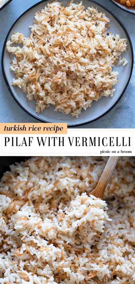 Turkish Pilaf Rice Recipe, Turkish Rice Pilaf, Middle Eastern Rice Pilaf, Turkish Rice Recipe, Turkish Pilaf, Pilaf Rice Recipe, Greek Rice Pilaf, Rice Pilaf With Orzo, Classic Meals