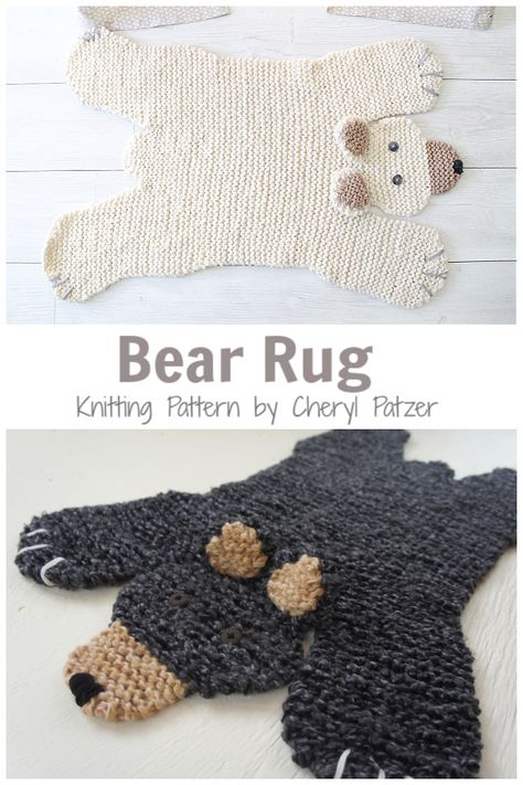 Bear Rug Knitting Patterns - Knitting Pattern Bear Rug, Stitch Crochet, Diy Crochet Projects, Yarn Projects, Crochet Rug, Diy Knitting, Easy Knitting, Knitting Inspiration, Baby Knitting Patterns