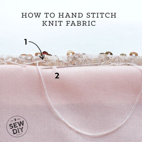 How to Hand Stitch Knit Fabric — Sew DIY Stretch Stitch By Hand, Fagotting Stitch, Sewing Patterns Videos, Stitches Reference, Swimwear Patterns, Diy Clothes Tutorial, Sewing Swimwear, Remake Clothes, Sewing Project Ideas