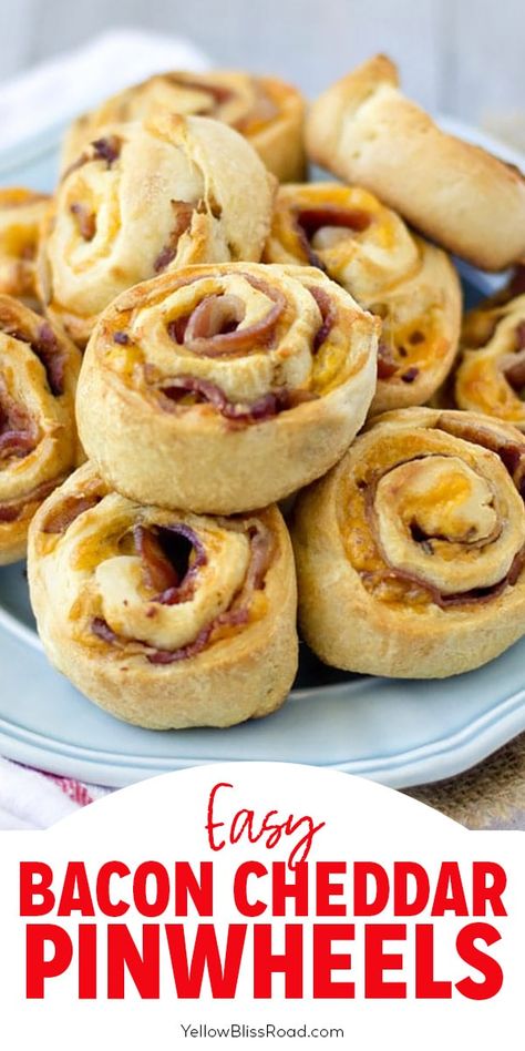 Bacon Party Theme, Bacon Party, Easy Bacon, Party Sandwiches, Pinwheel Recipes, Comfort Food Recipes Dinners, Bacon Cheddar, Picnic Food, Grown Ups