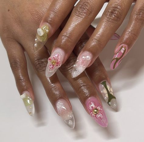 Orchid Nails, Bday Nails, Pink Chrome Nails, 3d Flower Nails, Drip Nails, Really Cute Nails, Unique Acrylic Nails, Minimalist Nails, Dream Nails