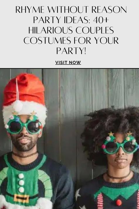 Visit Website Rhyming Costumes Couples, Funny Rhyme Without Reason, Ryhm Without Reason Costume Ideas, Rhyme Without Reason Costume Ideas List, Rhyming Costumes, Rhyme Without Reason Outfits, Hilarious Couples Costumes, Rhyme Without Reason Party, Rhyme Without Reason Costume Ideas