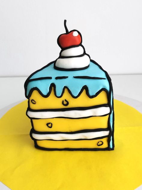 Cartoon Comic Cake fondat Motivtorte Cake Slice, Cake Trends, Pie, Comics, Cake