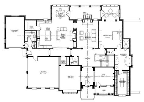 Floor Plan First Story 1 Story House Plans, One Story House Plans, 1 Story House, Passive House Design, One Story House, Passive Solar Homes, Plan Floor, Three Wishes, European Modern