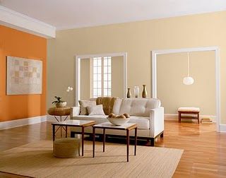 Beige Room Paint Color Ideas, Living Hall Wall Painting Ideas, Wall Color Combination, Green Living Room, Living Room Wall Color, Room Wall Colors, Living Room Orange, Bedroom Orange, Living Room Color Schemes