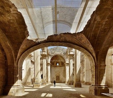 Conservation Architecture, Stone Patio Designs, Tarragona Spain, Renovation Architecture, Church Pictures, New Architecture, Religious Architecture, Old Churches, Adaptive Reuse