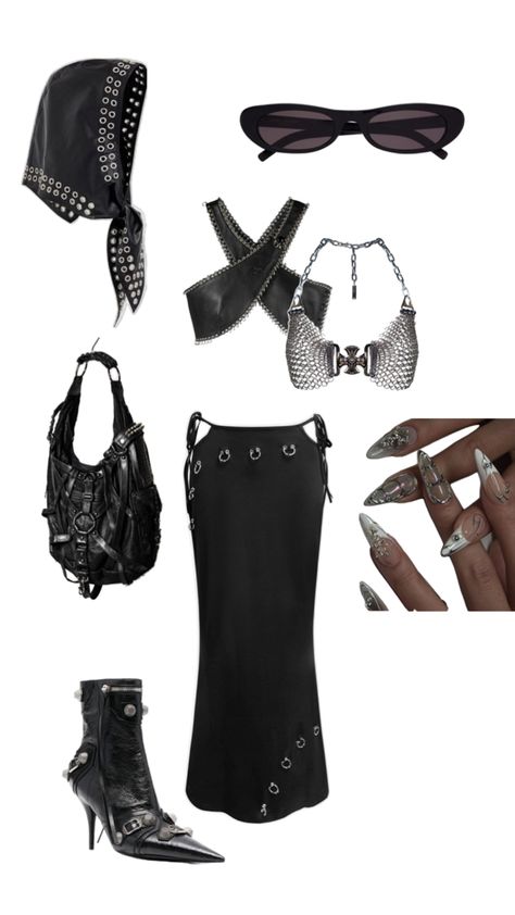 Black Coachella Outfit, Berlin Club Outfit, Lady Gaga Concert Outfit, Alternative Concert Outfit, Rave Outfits Black, Black Rave Outfits, Festival Grunge, Coachella Fits, Stylish Summer Outfits