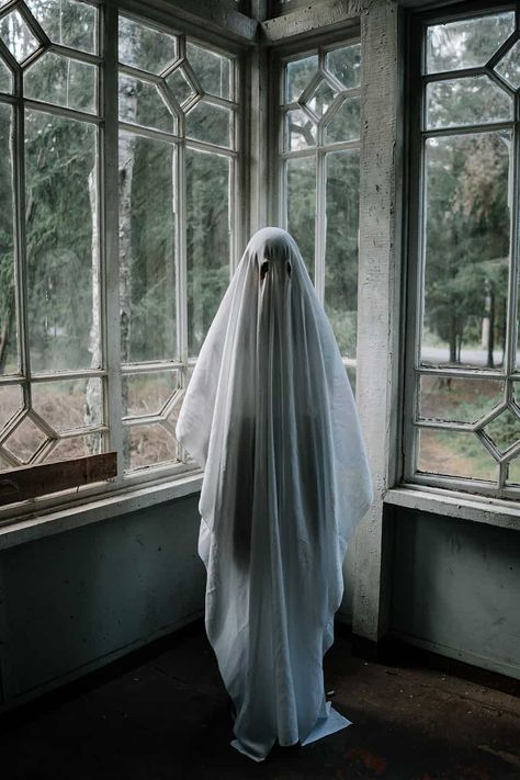 Ghost Academia, Sheet Ghosts, Ghost Trend, Paranormal Aesthetic, Ghost Photoshoot, Gothic Photography, Horror Photos, Sheet Ghost, Ghost Images