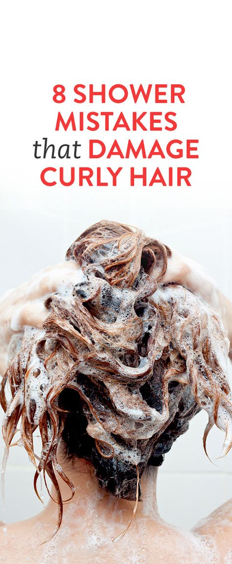 8 Shower Mistakes That Damage Curly Hair Damage Curly Hair, Damaged Curly Hair, Curly Hair Problems, Hair Problems, Curly Hair Care, Curly Hair Tips, Short Curly Hair, Curly Girl, Natural Curls