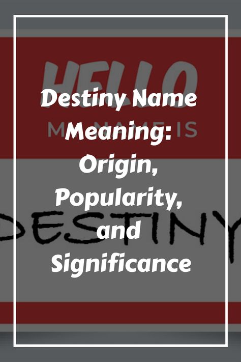 If you’re looking for a name that embodies the idea of fate and destiny, then Destiny might be the perfect choice for you. This name has been used as a given Destiny Meaning, Penelope Name, Forms Of Literature, Miss Puerto Rico, Unusual Facts, Meaningful Names, People Names, Name Generator, Latin Words