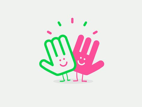 Feng Zhu, Dribbble Design, Hi Five, Kids Icon, Kids Logo, High Five, Kids Branding, 로고 디자인, Cool Logo