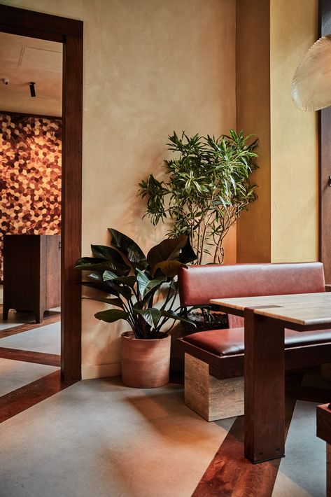 A-nrd looks to Mexico to craft interiors of Kol restaurant in London Rock Tile, Wood Canopy, Booth Seating, Stucco Walls, Floor Runners, Oak Planks, Mexican Designs, Dining Table Marble, Parquet Flooring