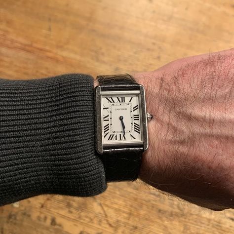 Aesthetic Watch, Cartier Watches Mens, Cartier Tank Solo, Stylish Watches Men, Tank Watch, Trendy Watches, Premium Watches, Expensive Watches, Cartier Tank