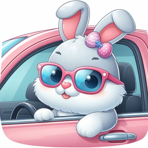 Funny Easter Bunny, Car Png, Cute Borders, Funny Rabbit, Holiday Banner, Funny Bunny, Cute Frames, Cute Easter Bunny, Easter Humor