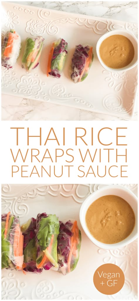 Elegant Party Outfit, Spring Roll Dipping Sauce, Vegan Peanut Sauce, Veggie Lettuce Wraps, Veg Wraps, Rice Paper Recipes, Rice Paper Wraps, Veggie Rolls, Wraps Recipes Healthy