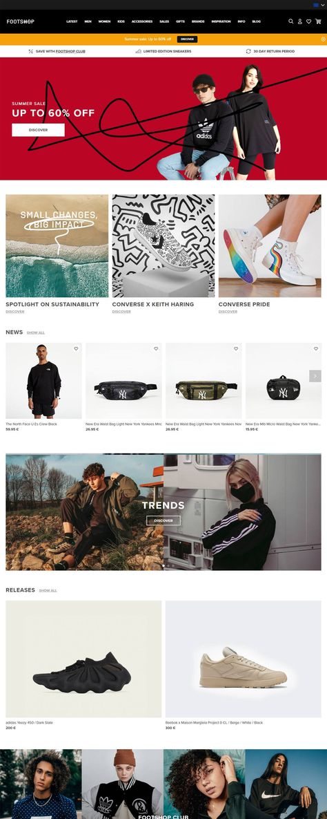 Footshop | eCommerce Website Design Gallery & Tech Inspiration Streetwear Website Design, Streetwear Website, Tech Inspiration, Ecommerce Website Design, Coffeehouse, Editing Service, Design Gallery, Ecommerce Website, Website Design