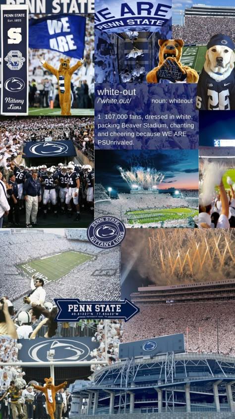 Penn State #nittanylions Penn State University Aesthetic, Byu Football, Beaver Stadium, Dream Collage, Penn State Football, Vision Board Images, College List, School Choice, College Aesthetic