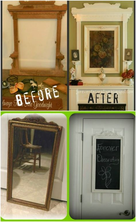 I never really believed that old saying that a broken mirror brings you seven years of bad luck. In fact, I believe just the opposite. If you have a broken mirror, you are lucky enough to have an upcycle DIY project just waiting for you. I’ve seen my fair share of broken mirrors – and other... Upcycle Old Mirror Frame, Resilvering A Mirror How To, Upcycle Square Mirror, Upcycled Mirror Frame, Repurpose Mirror, Turn Glass Into Antique Mirror, Mirror Antiquing Diy, Repurposed Mirror Frame, Broken Mirror Ideas