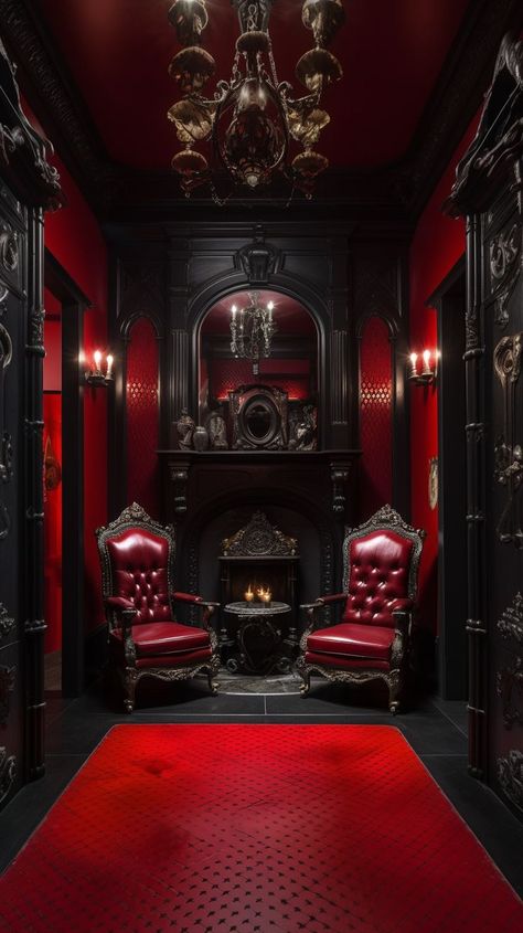 Elegant & Mysterious: Introducing Victorian Gothic Interior Design Vampire Room, Gothic Lighting, Whimsy Gothic, Victorian Gothic Interior, Gothic Interior Design, Gothic Homes, Vampire House, Gothic Interior, Creepy Houses